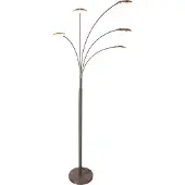 Mexlite Stehleuchte Synna 5-flammig Silber Matt 90x30cm