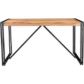 SIT Möbel Esstisch 140 x 70 cm | Platte 60 mm Akazie natur | Gestell Altmetall antikschwarz | B 140 x T 70 x H 76 cm | 09214-01 | Serie PANAMA