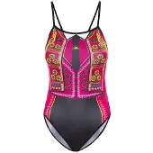 Turbo Torera Thin Strap Badeanzug Damen schwarz/bunt