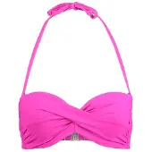 s.Oliver Bandeau-Bikini-Top "Spain", Damen, Gr. 36, Cup D, pink, Microfaser, Microfaser, unifarben, Bikini-Oberteile Bandeau-Bikini-Top, in unifarben mit Wickeloptik