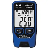 Velleman Datenlogger - Temperatur und Luftfeuchtigkeit - USB - LCD-Display - Lange Batterielebensdauer - 96 x 50 x 30 mm - Schwarz/Blau