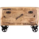 SIT Möbel RUSTIC Schuhschrank lackiertes Mangoholz mit starken Gebrauchsspuren Natur Antik