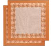 De Witte Lietaer Geschirrtuch De Witte Lietaer Pied de Poule Orange (2er Set)