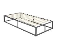 ML-Design | Bettgestell Peter grau Stahl 200x90x30 cm | NADUVI