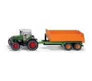 Siku 1989, Fendt Traktor mit Hakenliftfahrgestell und Mulde, 1:50, Metall/Kunststoff, Grün, Voll funktionsfähiger Muldenanhänger