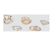 Gina tricot - Geometric Shapes Ring Pack In Silver - Ring - Gold - One Size - Damen