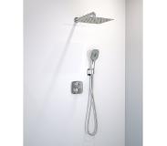 Hansgrohe Ecostat E Unterputz Duschsystem mit Thermostat und quadratische Kopfbrause 30 cm, chrom glänzend