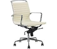 Feel Furniture | Bürostuhl Luxuriöse mit niedriger Rückenlehne beige Leder 50x105x59 cm | NADUVI