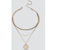 Gina tricot - Gold Coin Layered Necklace - Halskette - Gold - One Size - Damen