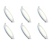 BES LED LED Downlight Slim 6er Pack - Einbau Rund 12W - Universalweiß 4200K - Mattweiß Aluminium - Ø170mm