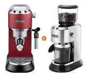 DeLonghi De'Longhi EC685.R Dedica Rot + Kaffeemühle Halbautomatische Espressomaschine