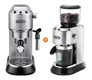 DeLonghi De'Longhi EC685.M Dedica Silber + Kaffeemühle Halbautomatische Espressomaschine