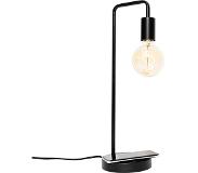 QAZQA Moderne schwarze Tischlampe mit kabellosem Laden - Facil