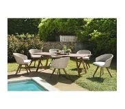 Macabane | Gartenset Hawaii naturel Holz 220x90x73 cm | NADUVI
