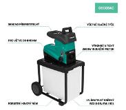 Vonroc Gartenhäcksler – Leiser Motor – 2800W | Inkl. 60-Liter-Sammelbehälter