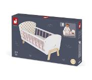 Janod Puppenbett Candy Chic aus Holz mit Bettwäsche - J05889