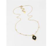 ZAG Bijoux Kette ovaler Anhänger Gold/schwarzer Onyx 45+5 cm