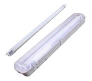 Spectrum Komplettset - 150cm Einzelfassung - IP65 Feuchtraum -Wannenleuchte + 25W LED Leuchtstoffröhre 6000K - 865 - Tageslichtweiß - Komplett