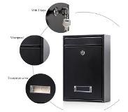 TOYA VOREL Mailbox 360 x 260 x 80mm Black 78555