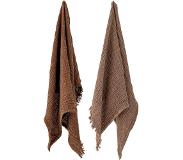 Bloomingville Set of 2 - Malucca Kitchen Towel - Brown Cotton (82059588)