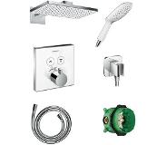 Hansgrohe Showerselect thermostat-armatur Unterputz Regendusche-System mit Kopfbrause 46 x 27 cm chrom glänzend