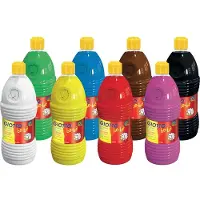 Giotto Temperafarben F467800 be-bè, 8 Farben, farbintensiv, in Flaschen, 8x 1000 ml