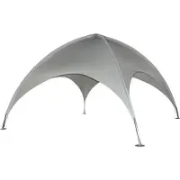 Leco , Kuppelzelt / Pavillon mit vollverzinktem Stahlrohrgestell, lichtgrau, 5 x 5 m