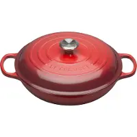 Le Creuset Flacher Bräter aus emailliertem Gusseisen, EVO-Serie, 30 cm, Kirschrot