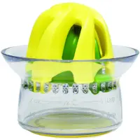 Chef'n - Manuelle 2-in-1-Zitruspresse, Saftmessbecher für Orangen- und Zitronensaft, 9 x 8 cm