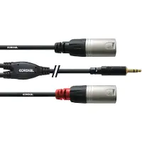Cordial CFY 3 WMM-LONG, 3.5mm, Männlich, 2 x XLR (3-pin), Männlich, 3 m, Schwarz, Silber