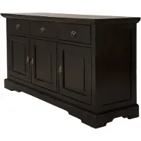 SIT Möbel Sideboard | 3 Türen, 3 Schubladen | Akazie massiv | B 148 x T 44 x H 83,5 cm | antikfinish | 09803-30 | Serie SAMBA