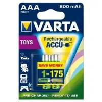 Varta 2x AAA 800mAh, Wiederaufladbarer Akku, AAA, Nickel-Metallhydrid (NiMH), 1,2 V, 2 Stück(e), 800 mAh