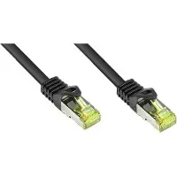 GOOD CONNECTIONS RJ45 Patchkabel mitCat.7 Rohkabel und Rastnasenschutz (RNS), S/FTP, PiMF, halogenfrei, 600MHz, OFC, schwarz, 20m, Good