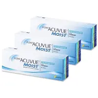 Acuvue 1-Day Moist for Astigmatism (90er Packung) Tageslinsen (0 dpt, Zyl. -0.75, Achse 80 & BC 8.5) mit UV-Schutz für Allergiker & trockenere Augen