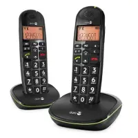 Doro Phone EASY 100W DUO Strahlungsarmes Schnurlostelefon, Rufnummernanzeige, 10h Sprechzeit, 4 Tage Standby, Freisprechfunktion, DECT