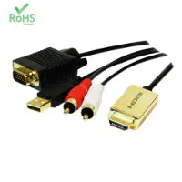 Logilink CV0052A, 2 m, HDMI, VGA (D-Sub) + RCA, Männlich, Männlich, Gold
