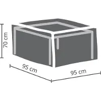 Perel Outdoor-Abdeckung für Garten-Set, grau, Würfel, 95 cm x 95 cm x 70 cm