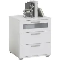 FMD Nachtschrank , Weiß , Kunststoff , 3 Schubladen , 45x53.5x38 cm , Made in Germany , Schlafzimmer, Nachttische