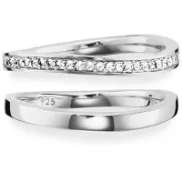 Cai Ring 925/- Sterling Silber Topas weiß rhodiniert 0,112ct Weiß