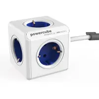 Allocacoc PowerCube Extended Blau EU, Mehrfachsteckdose, 1,5m Verlängerung