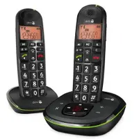 Doro Phone EASY 105WR DUO Strahlungsarmes Schnurlostelefon mit Anrufbeantworter, Rufnummernanzeige, 10h Sprechzeit, 4 Tage Standby, Freisprechfunktion, DECT