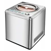 Unold 48872 Eismaschine Exklusiv - Edelstahl, 180 W, mit selbstkühlendem Kompressor, 2 L Volumen, Edelstahlgehäuse, Stainless Steel, digitaler Timer