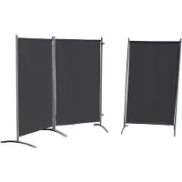 Leco , Sonnenschutz/ Windschutz Stellwand 3-teilig mit Stahlrohrgestell (Retoure), anthrazit