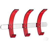 Alco Wandgarderobe Leiste Metall Haken Acryl rot 37x9,5x20cm silber