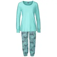 Buffalo Pyjama mehrfarbig Gr. 32/34 für Damen. Mit Rundhals. Bequem. Nachhaltig.