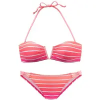 Venice beach Bandeau-Bikini mit herausnehmbaren Cups, abnehmbare Träger, mit seitlichen Stäbchen