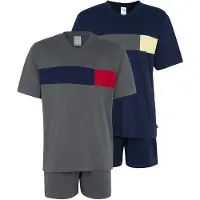 Le jogger Pyjama in marine, grau | Gr.: 44-46