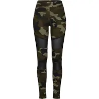 Urban Classics Damen Leggings Camo Tech Mesh Waldtarn/blk XS
