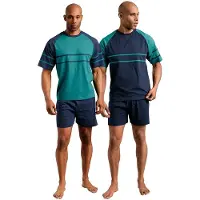 Le jogger Pyjama in grün, marine | Gr.: 48/50