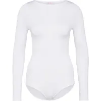 Falke Fine Cotton Damen Body, XS, Weiß, Uni, Baumwolle